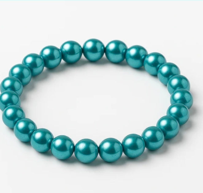 Perlenarmband türkis - Türkisfarbener Schmuck handgefertigt