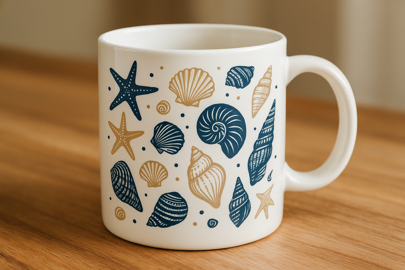 Tasse bedruckt - Muschel Design Maritime Kaffeebecher